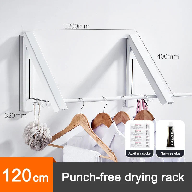 Lisslune | Space Saver Foldable Wall Clothes Aluminum Rack