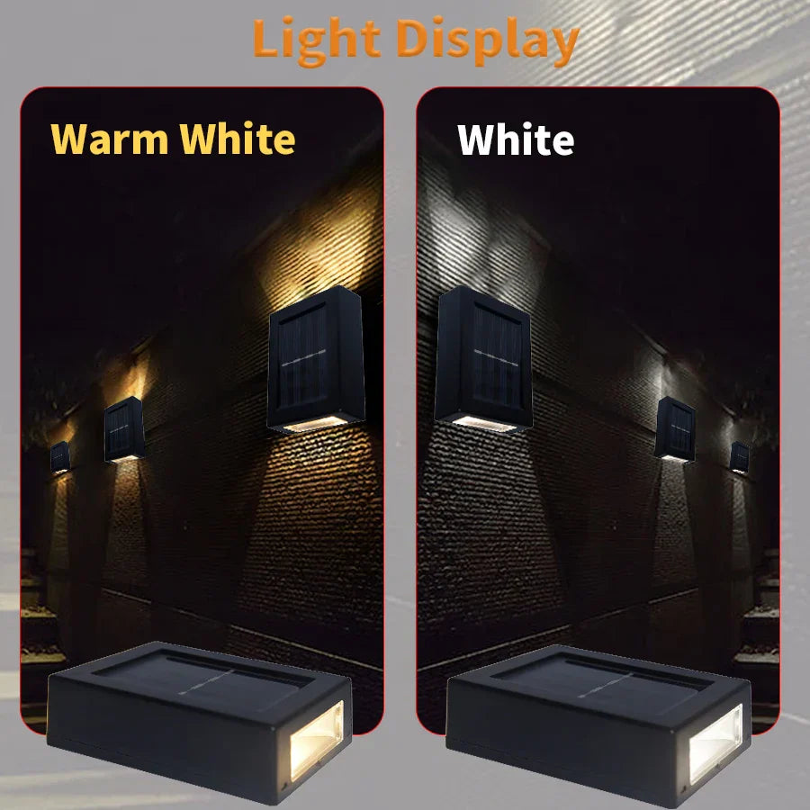 Lisslune | Waterproof LED Solar Wall Lamp: Up and Down Lighting for Balcony, Garden, Street and Landscape