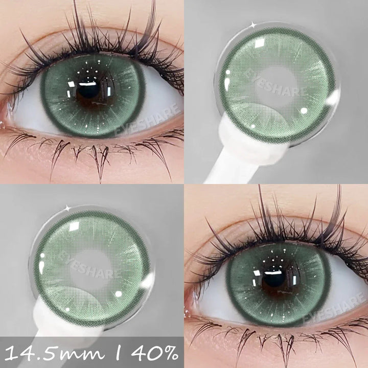 Rynx | Natural Color Contact Lenses 2 Pieces Fashion Blue Lenses Gray Pupils Lens Brown Beautiful Pupils Green Lens Annual 14.5mm