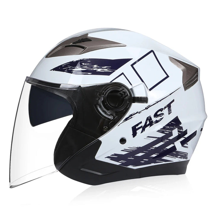 Lisslune | Half Face Motorcycle Helmet with Double Lens & DOT Safety – RoadGuard