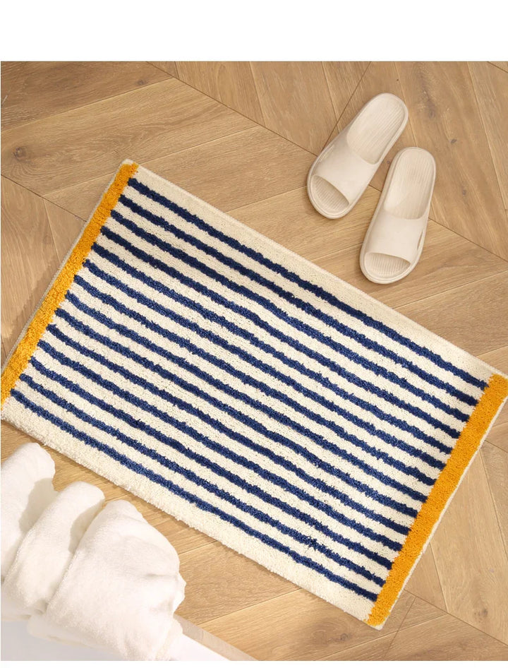 Rynx | Striped long plaid-padded rug memories flocking rug floor anti-slip mat bath mat bedroom rug bedroom changing room bathroom