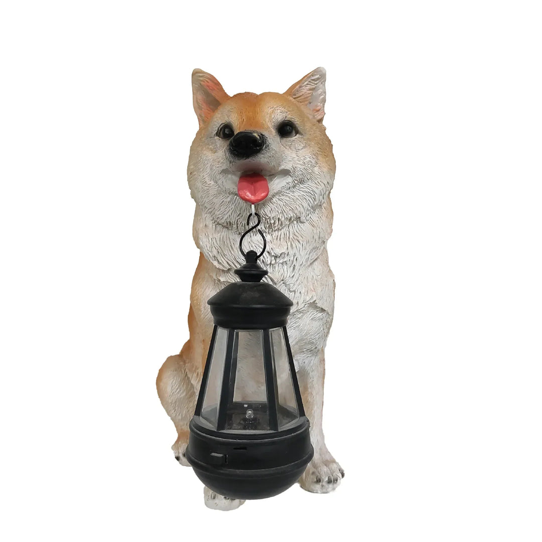 Lisslune | Solar-Powered Outdoor Resin Dog Statue Lamp