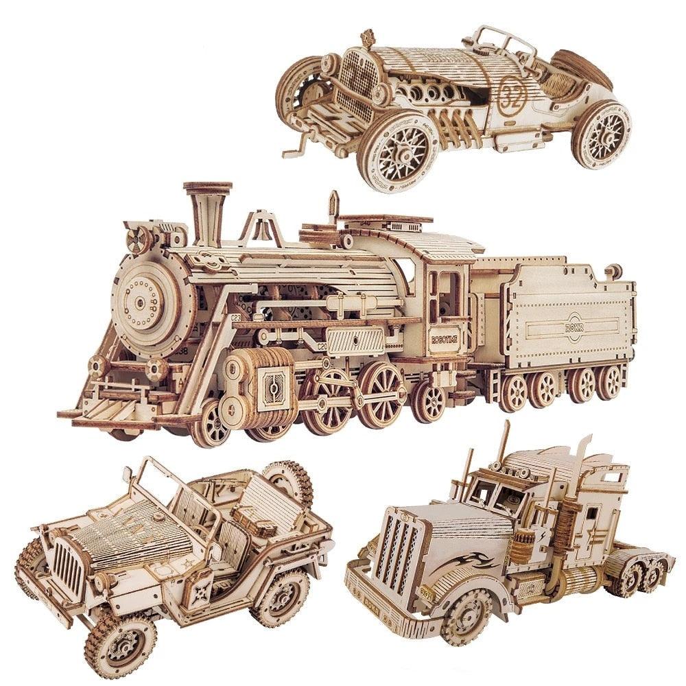 Lisslune | Historical 3D Wooden Army Jeep Model Kit for DIY Enthusiasts