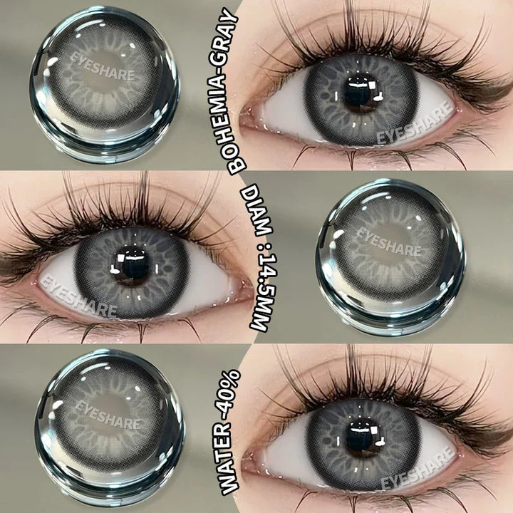 Rynx | New Lenses 1 Pair Colored Lenses for Eyes Green Contact Lenses Fashion Blue Eye Lenses Annual Gray Contact Lenses