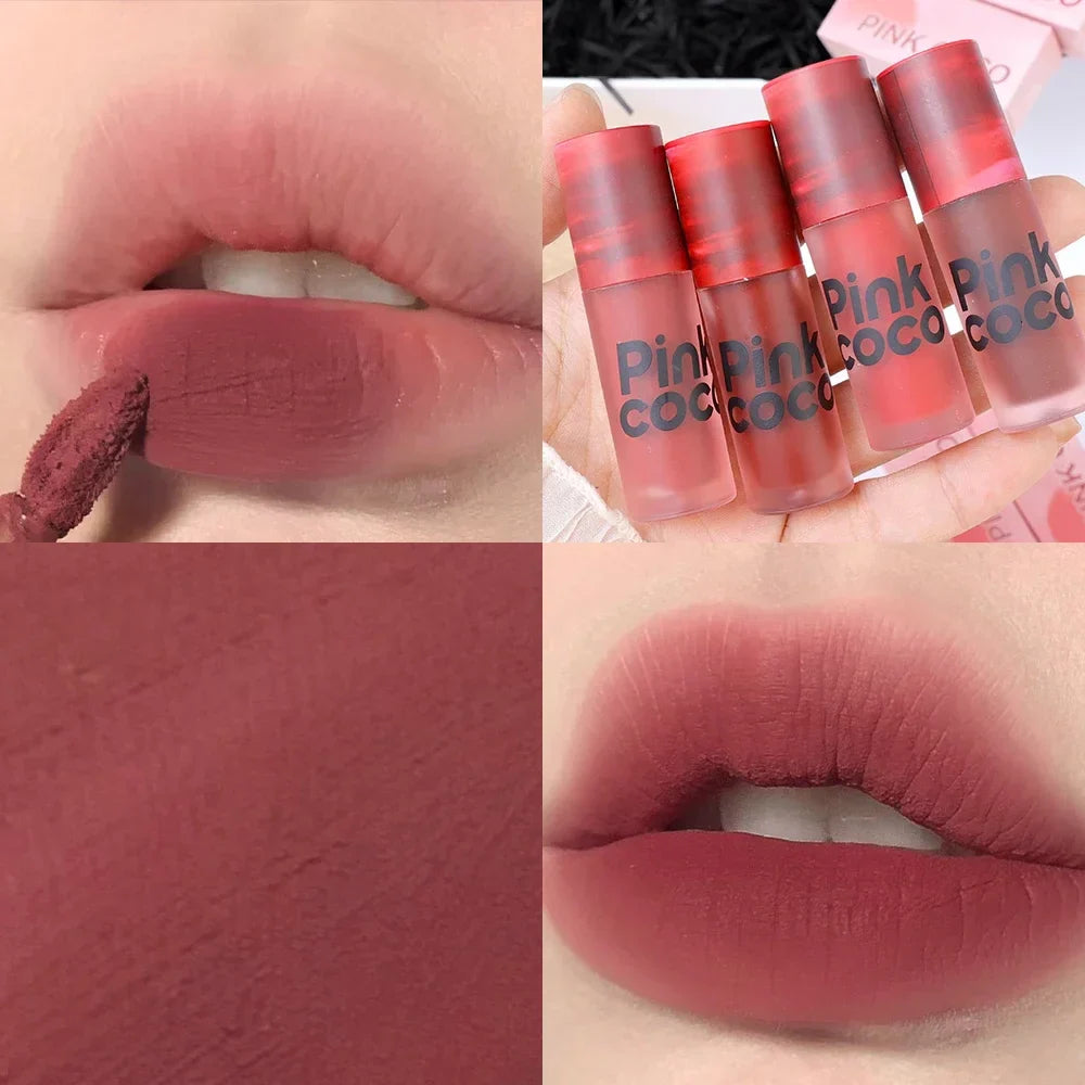 Rynx | Velvet Matte Liquid Lipstick Makeup Waterproof Long-lasting Moisturizing Lip Mud Gentle Nude Brown Lip Color Pigments Lip Gloss