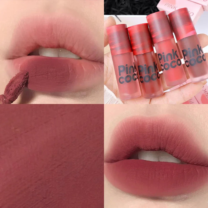 Rynx | Velvet Matte Liquid Lipstick Makeup Waterproof Long-lasting Moisturizing Lip Mud Gentle Nude Brown Lip Color Pigments Lip Gloss