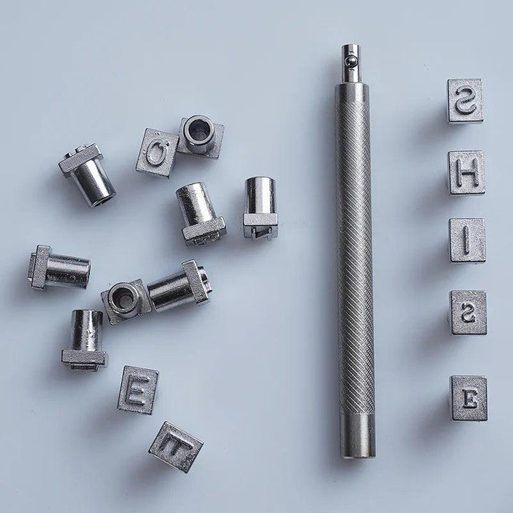 Lisslune | Adjustable Metal Stamp Set for Leathercraft: Alphabet and Number Impressions