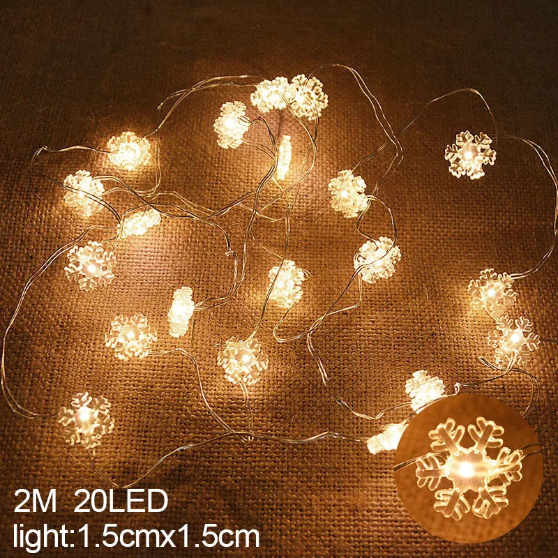 Rynx Snowflake LED Light Christmas Decorations For Home Hanging Garland Christmas Tree Decor Ornament Christmas Xmas Gift New Year