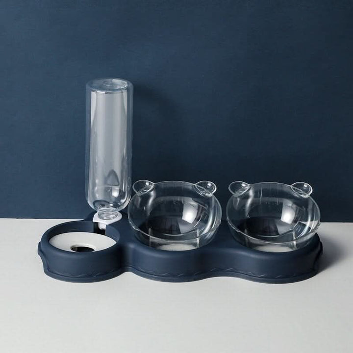 Lisslune | KARLFEAST – 3-in-1 feeding station with water dispenser & elevated bowl