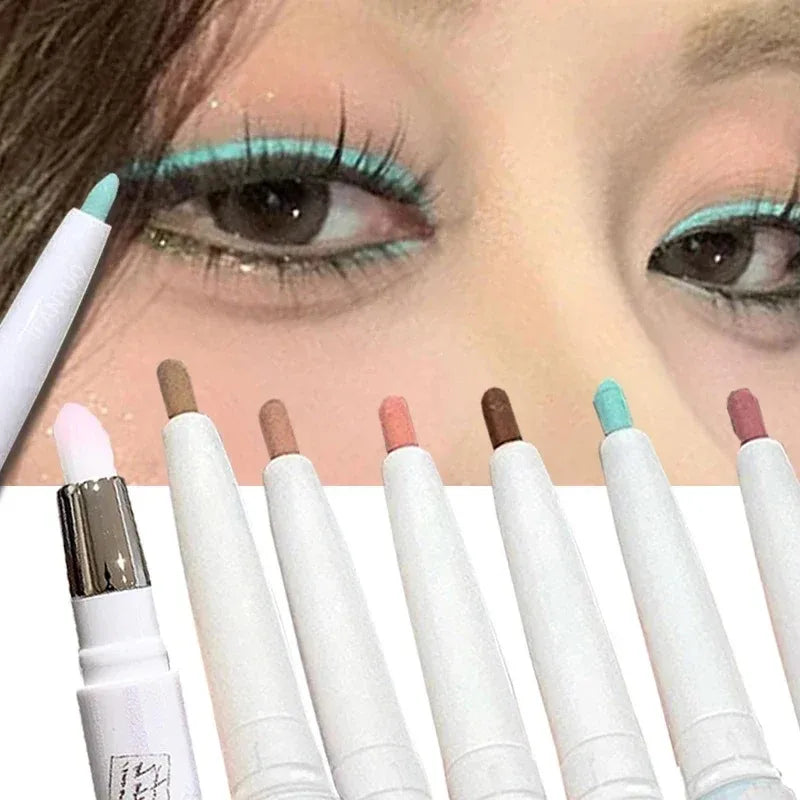 Rynx | Double Head Eyeliner Aegyo-sal Colored Eyeliner Gel Pencil Quick Drying Lying Silkworm Eyeliner Pencil Tea Brown Eyeshadow Makeup