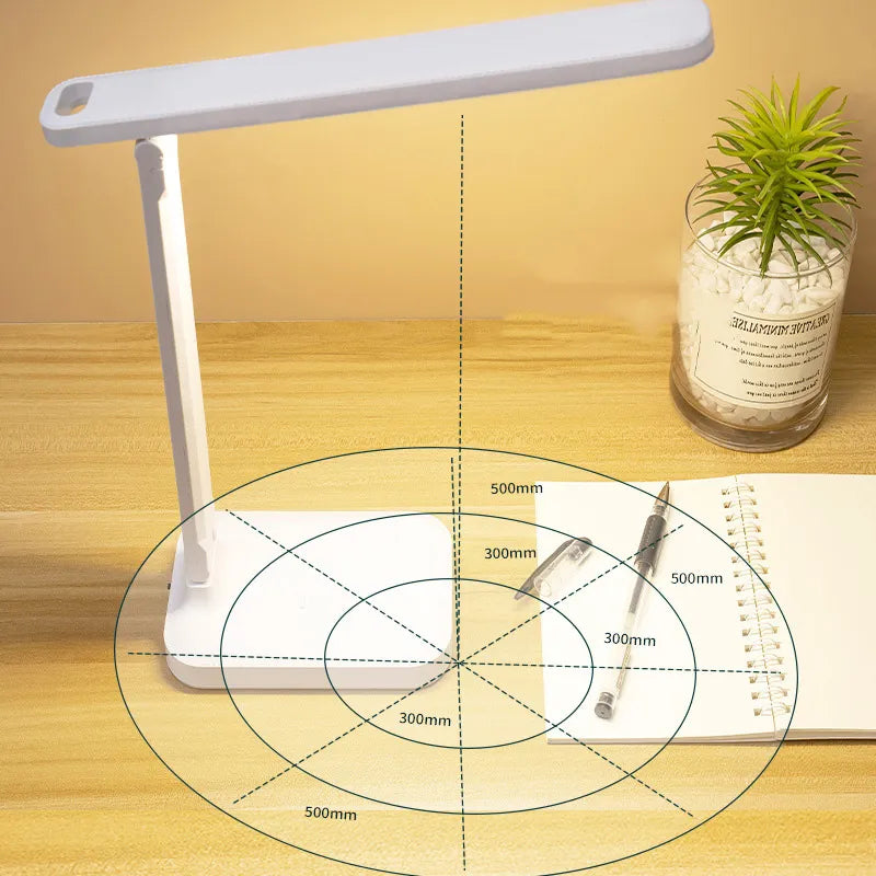 Lisslune | LED Desk Lamp | Rechargeable 6000mAh | Stepless dimmable | Foldable Desk Lamp with Touch