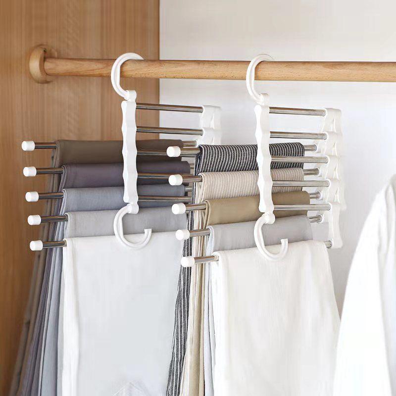 Lisslune | Versatile 5-in-1 telescopic organizer made of stainless steel for pants in the wardrobe