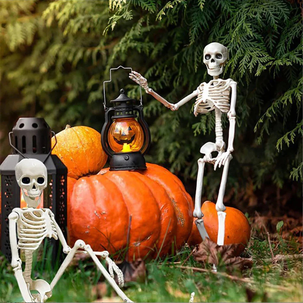 Rynx | 40cm Halloween Human Form Skeleton, Poseable Skeleton, Human Form Bones, Halloween Horror Decorations, Haunted House Horror Props