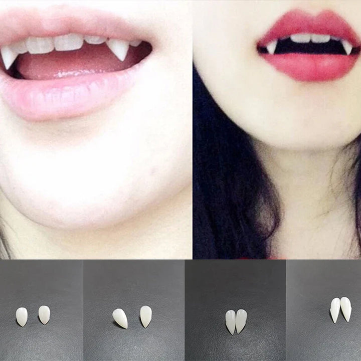 Rynx | 1 Pair Halloween Vampire Teeth Fangs Prosthesis Party Costume DIY Cosplay Props Artificial Teeth Resin Fangs Zombie Masquerade Prop