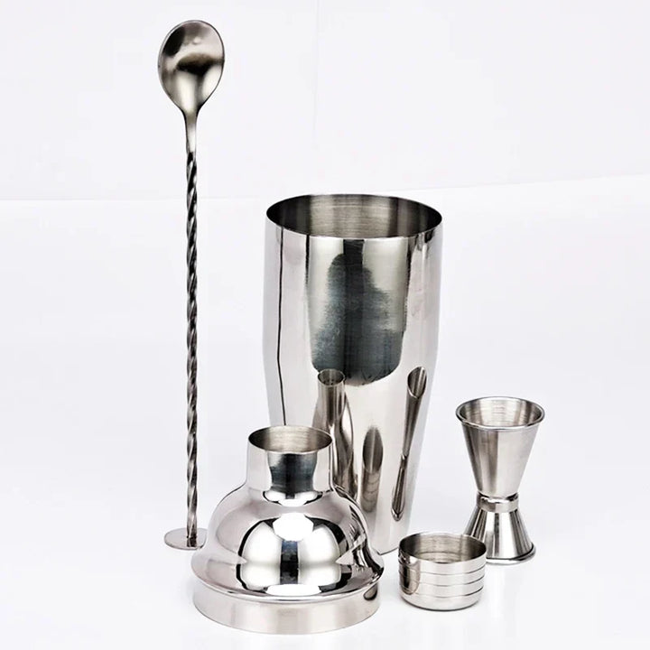 Lisslune | 550 ml/750 ml Stainless Steel Cocktail Shaker Mixer Drink Bartender Set Bar Set Tools With Wine Rack Stand Tool for Birthday Gift