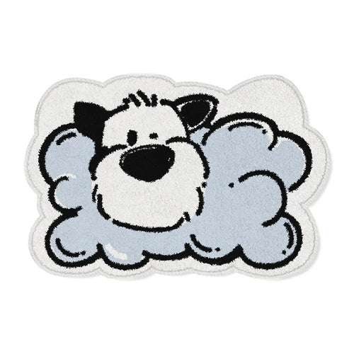 Rynx | Cartoon Puppy Living Room Sofa Rugs Sweet Soft Girls Bedroom Nightstand Rug Blue Plush Wardrobe Coffee Table Rugs