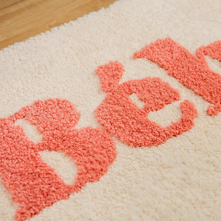 Rynx | Korean Style Woven Letter Bath Mat Soft French Carpet Bedroom Rug Doormat Aesthetic Home Decoration 45x65cm