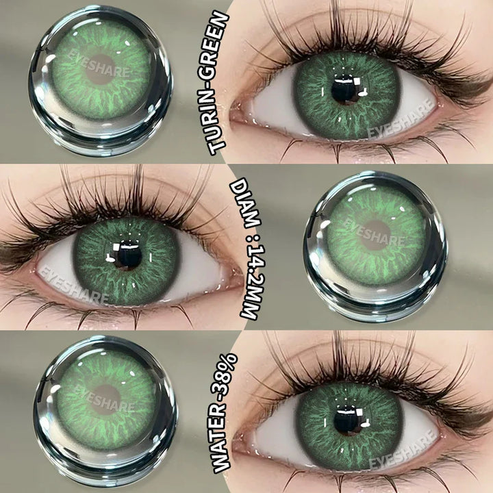 Rynx | New Lenses 1 Pair Colored Lenses for Eyes Green Contact Lenses Fashion Blue Eye Lenses Annual Gray Contact Lenses