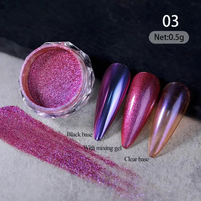 Rynx |1Jar Aurora Chameleon Snowflake Ultra-Thin Iridescent Nail Sequins Holographic Opal Eyeshadow Ice Glitter Nail Chameleon Flakes