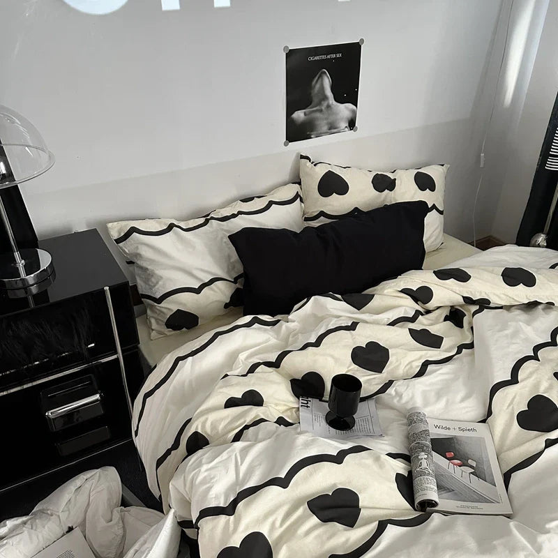 Rynx | Bedding duvet cover stripes boys girls twin queen size duvet cover pillowcase bedding adult fashion home textiles Nordic sling