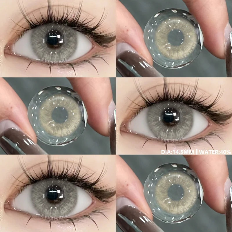 Rynx | 1 Pair of New Color Contact Lenses for Eyes Naturally Blue Eye Lenses Purple Lenses Gray Eye Contacts Brown Eye Lens Yearly