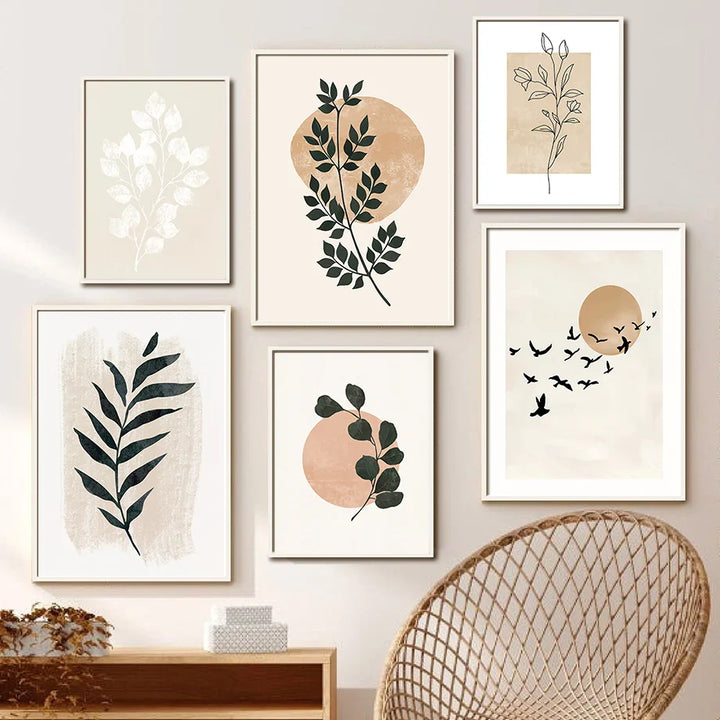 Lisslune | Vase & Bird Canvas Poster