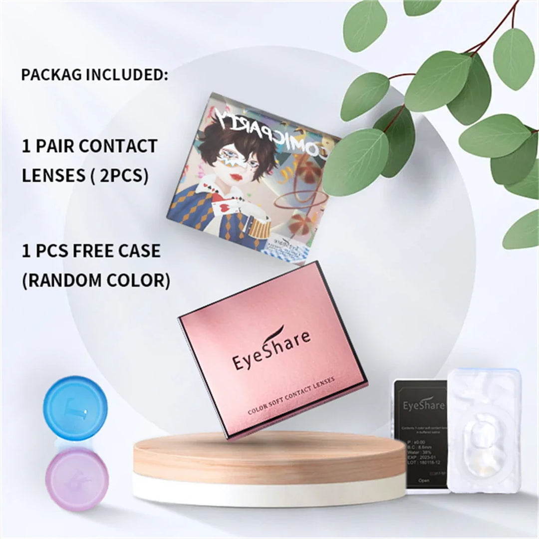 Rynx | 2pcs Halloween White Contact Lenses Anime Color Cosplay Black Lenses Crazy Red Beauty Makeup Lens Multicolor Lens