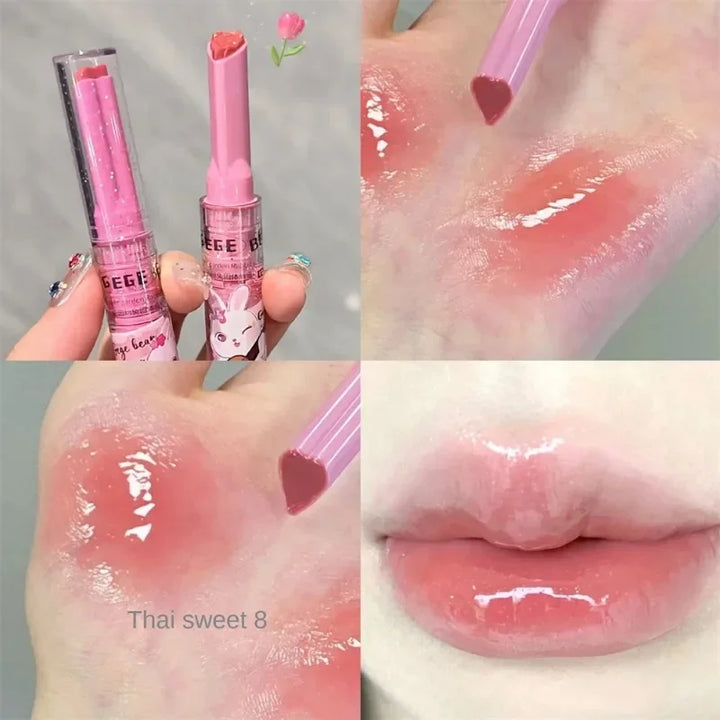 Rynx | Mirror Lacquer Solid Lip Lacquer Tint Flower Water Light Heart Shape Lipstick Sweet Rabbit Jelly Lipstick Korean Lip Tint Makeup