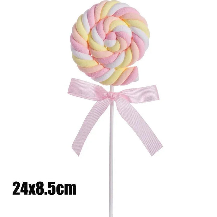 Lisslune | Charming Synthetic Cotton Candy Lollipops - Ideal for Sweet Displays, Children's Photography and Wedding Decorations