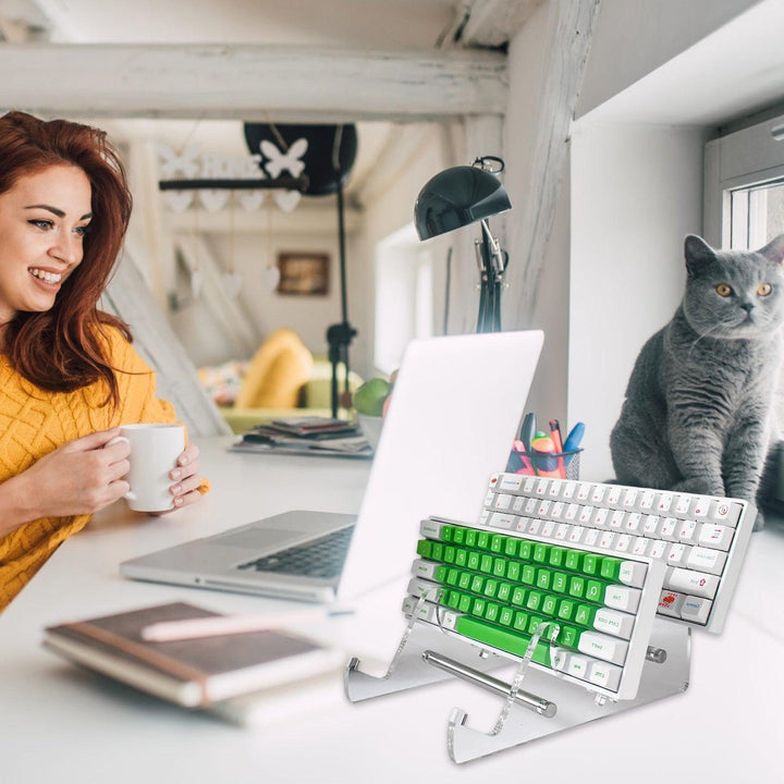 Lisslune | Striped 3-Tier Clear Acrylic Keyboard Display Holder