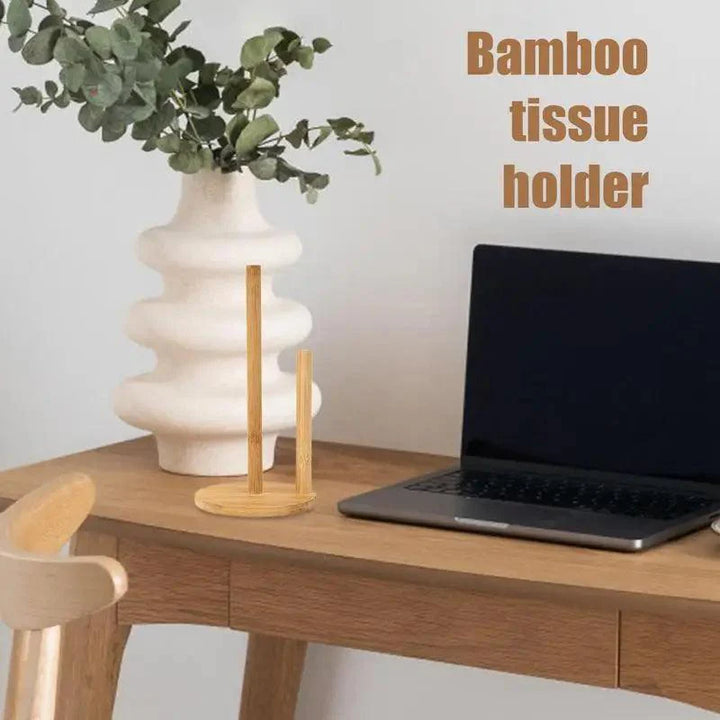 Lisslune | Bamboo Storage Holder for Kitchen and Bathroom - Eco-Friendly Organizer for Paper and Cling Film