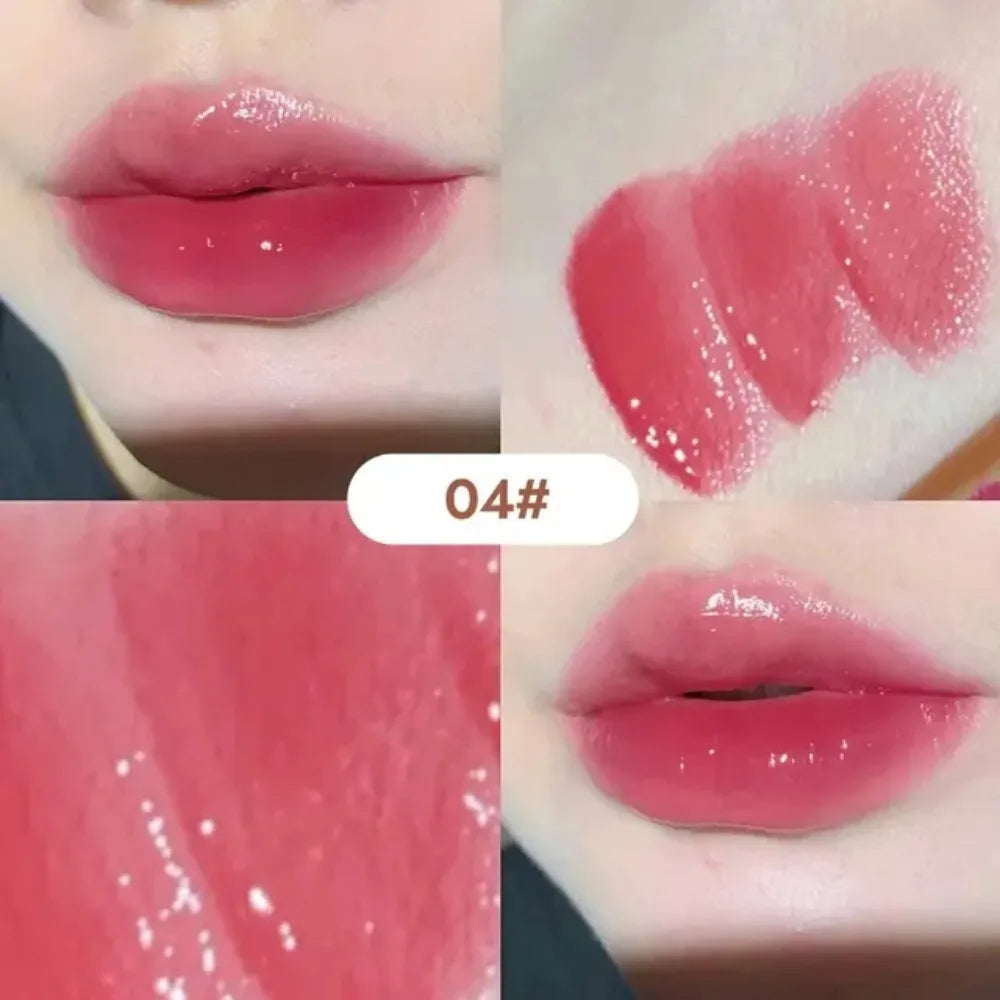 Rynx | 6 Colors Silky Glossy Lipstick Gege Bear Pump Lips Moisture Water Bomb Comfortable Ultra Shine Non-Sticky Cup Lip Balm Makeup