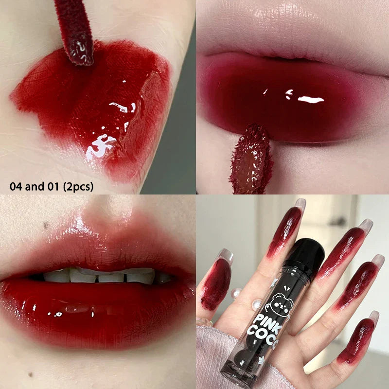 Rynx | Black Mirror Water Lipgloss Dark Red Moisturizing Lip Lacquer Long-lasting Non-sticky Cup-forming Forming a film that does not easily fade Makeup