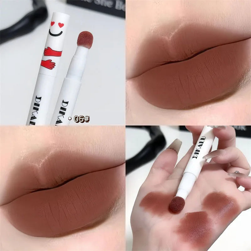 Rynx | Matte Lip Mud Air Cushion Lips Cream Brick Red Lip Lacquer Powder Lipstick Pen Non-Stick Cup Women's Lip Color Korean Makeup