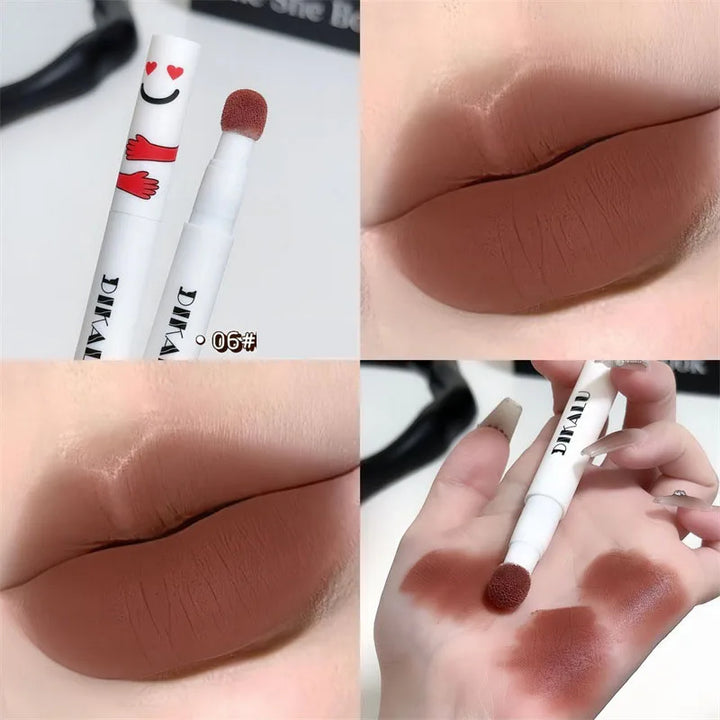 Rynx | Matte Lip Mud Air Cushion Lips Cream Brick Red Lip Lacquer Powder Lipstick Pen Non-Stick Cup Women's Lip Color Korean Makeup