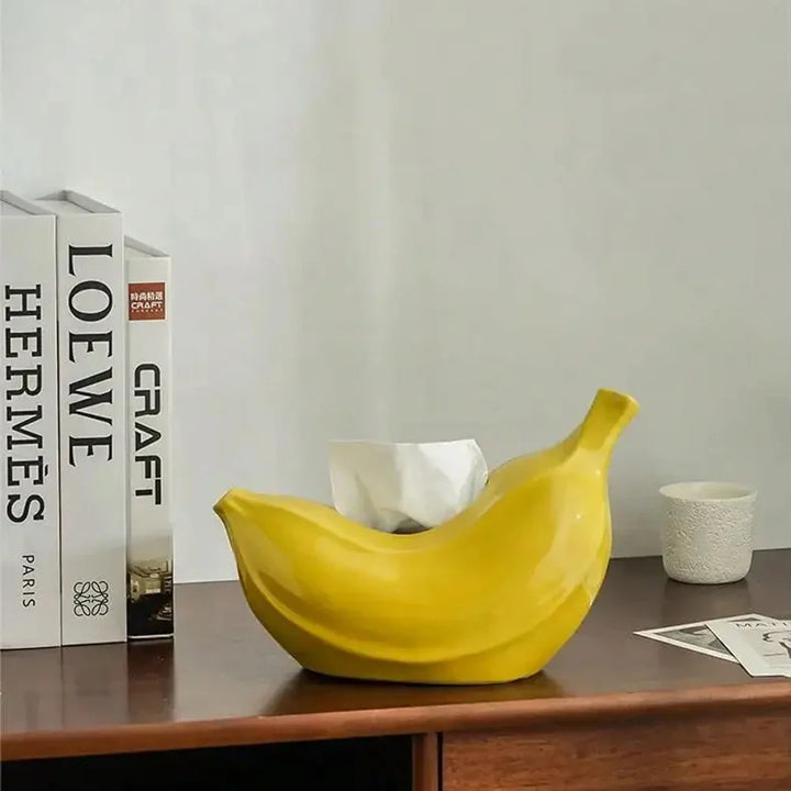 Rynx | Ceramic Banana Napkin Holder Creative Napkin Box Restaurant Bedroom Napkin Holder Wet Wipe Box Napkin Holder Decoration