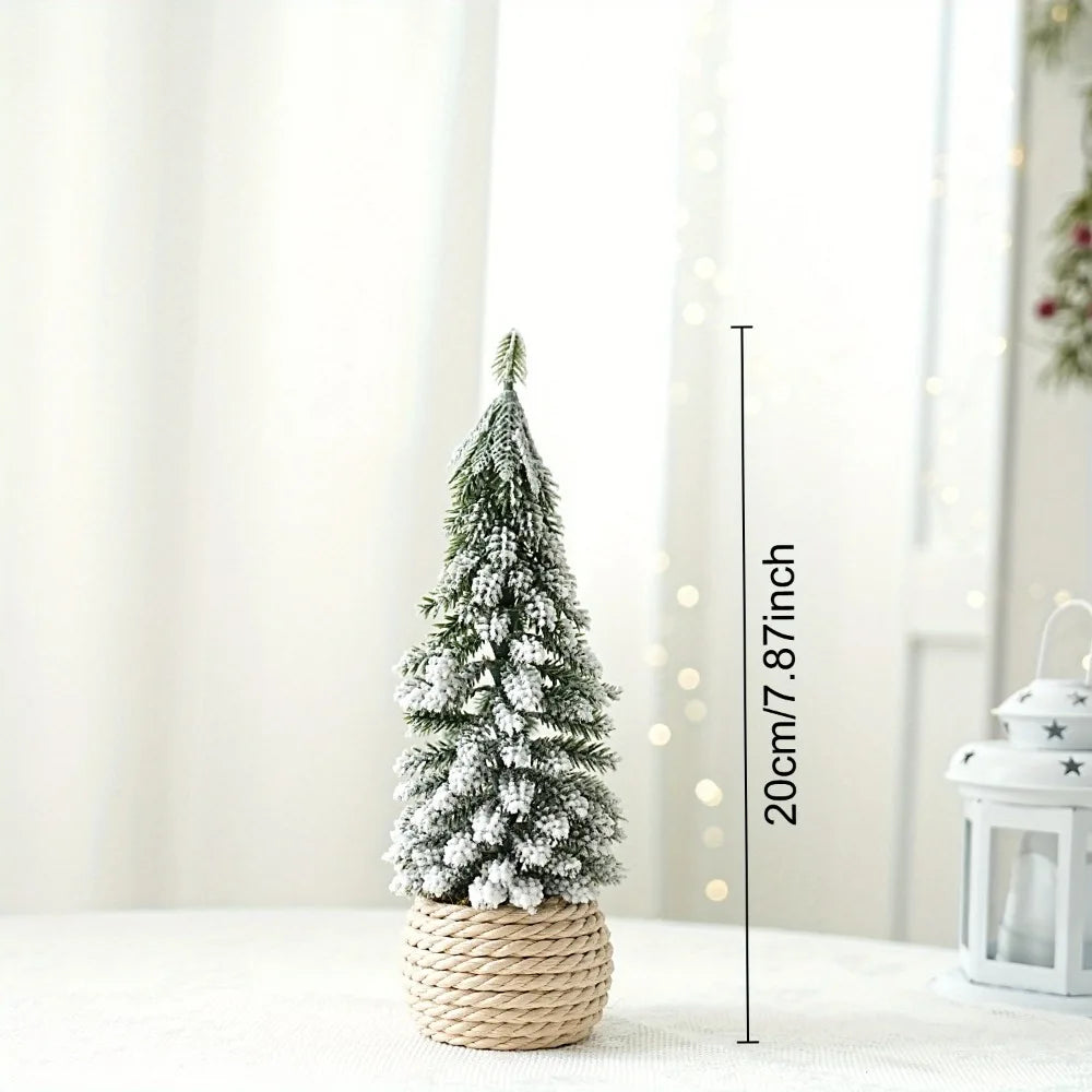 Rynx | Mini Christmas Tree Artificial Small Snow Pine Xmas Tree Decorations New Year Party Ornaments Gifts Home Table Decor