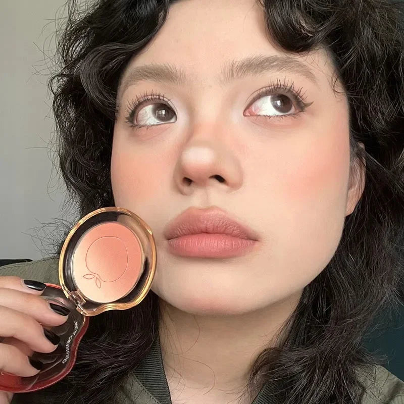 Rynx | Peach Pink Blusher Matte Purple Cheek Color Blush Make-up Durability Brightness Face Silky Smoothness Blush Powder Palette Cosmetics