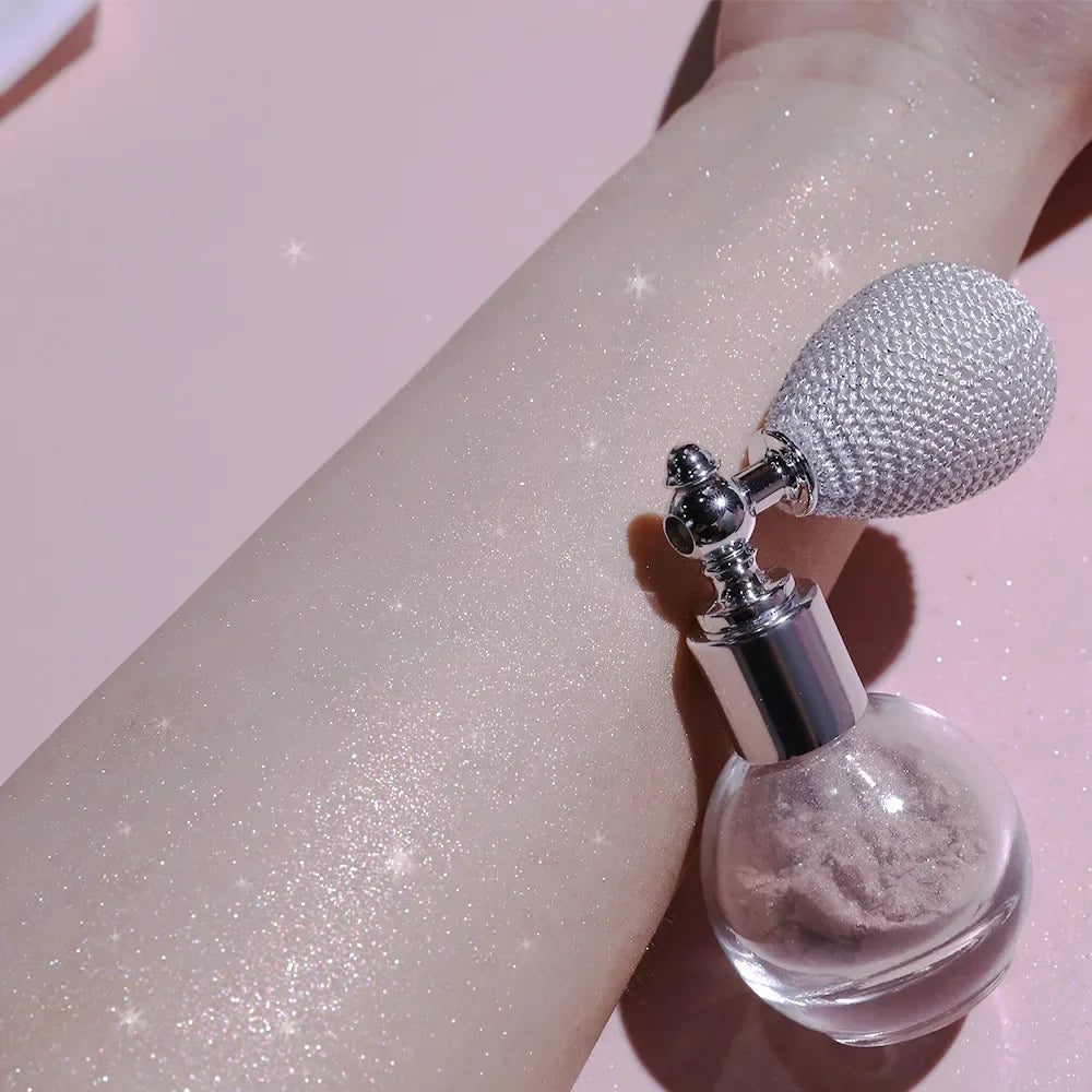 Rynx | Skin Brightening Highlighter Powder Long-lasting Glitter Make-up Highlighter Spray Face Body Glitter Shine Shimmer Glossy Powder Cosmetics