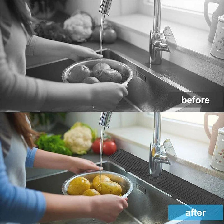 Lisslune | Versatile silicone splash mat with drip tray for kitchen and bathroom