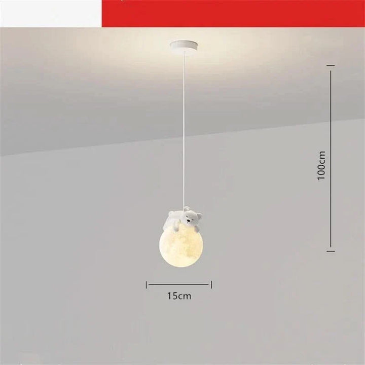 Lisslune | WINTHARA – Enchanting ceiling light with bear on the moon