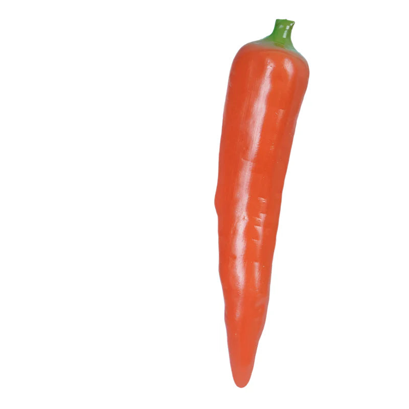 Lisslune | Realistic Red Pepper & Carrot Decorative Props: 2-Piece Artificial Vegetable Set for Dining and Photography