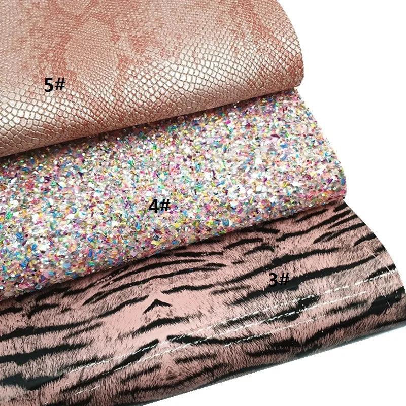 Lisslune | Shiny Pink Tiger & Snake Synthetic Leather DIY Craft Kit
