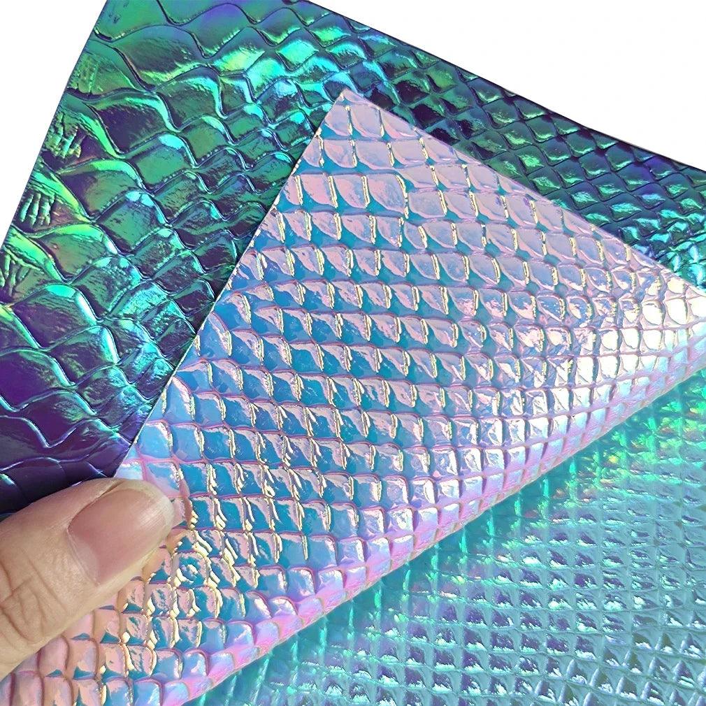 Lisslune | Holographic Crocodile Skin Texture Synthetic Leather Craft Sheet