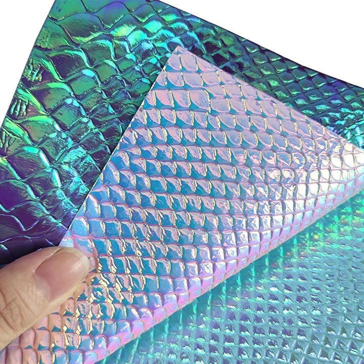 Lisslune | Holographic Crocodile Skin Texture Synthetic Leather Craft Sheet