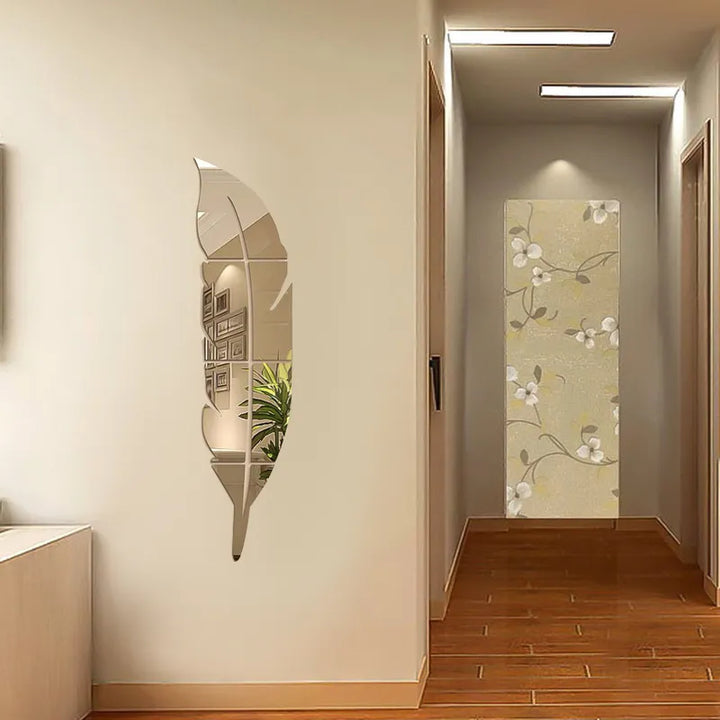 Lisslune | 3D Feather Art Mirror Wall Sticker