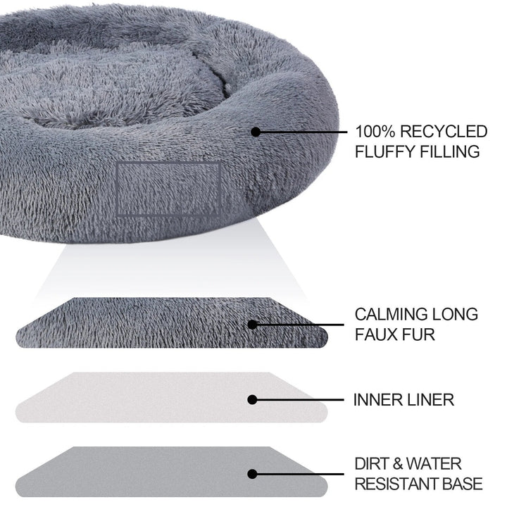 Lisslune | Donut-shaped Pet Bed made of Breathable Cotton | Luxurious Sleeping Place for Cats and Dogs