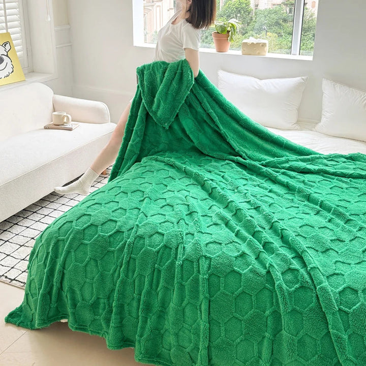 Rynx | New Tafu Velvet Cross Border Double-Sided Jacquard Football Grid Thick Duvet Cover for Bedding Sofa