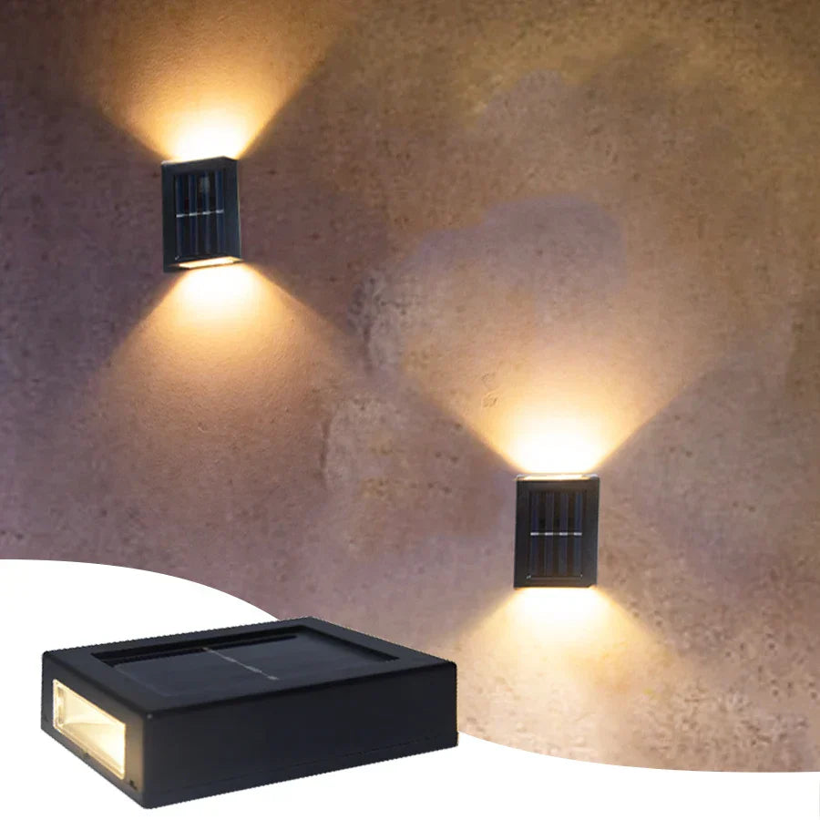 Lisslune | Waterproof LED Solar Wall Lamp: Up and Down Lighting for Balcony, Garden, Street and Landscape