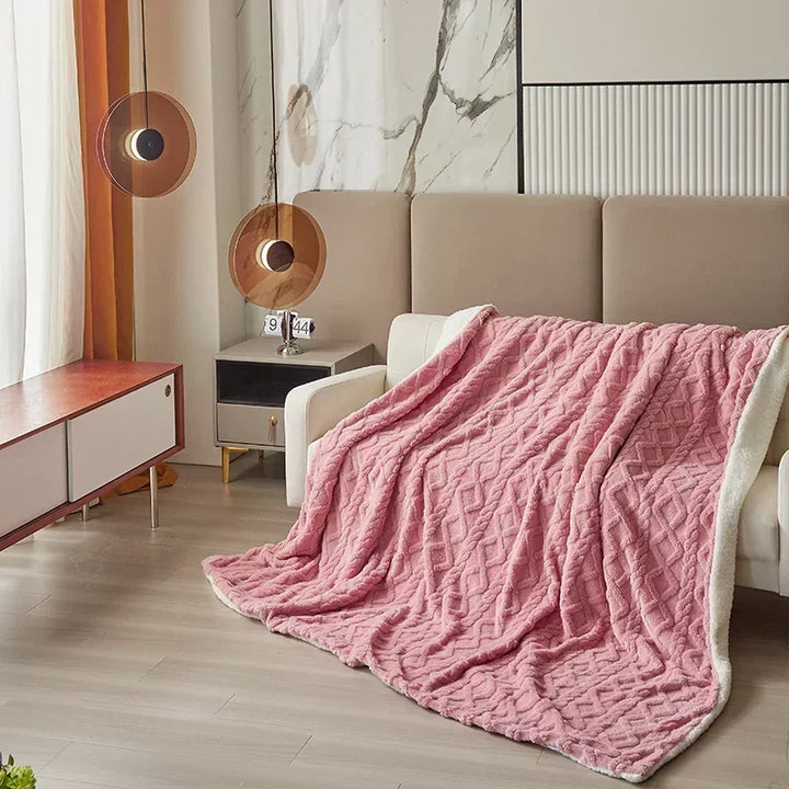 Rynx Tafu Velvet Warm Winter Bed Cover Blanket Dual Use Artificial Cashmere Duvet Cover Soft Warm Coral Fleece Comforter Cover